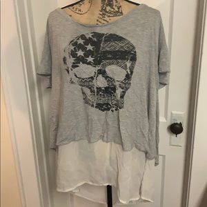 American Flag Skull top